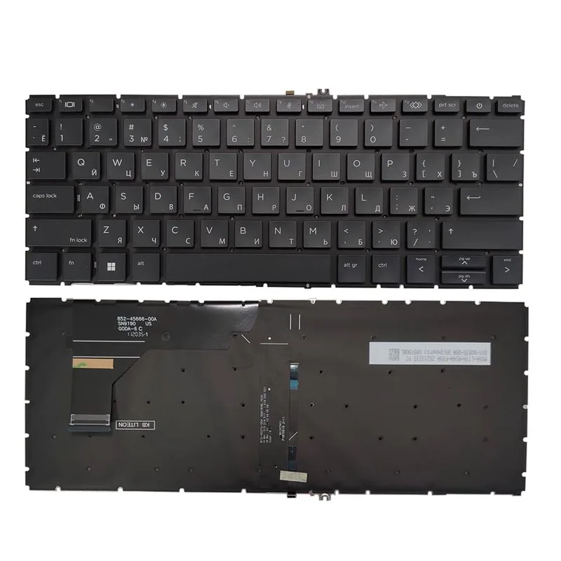 US/RU/FR Language Backlit Backlight Keyboard For HP EliteBook 830 G7 830 G8 835 G7 Black Color