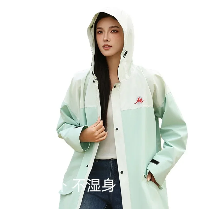 New Full Body Waterproof Raincoat One-piece Long Rain Coat Motorcycle Rain Poncho Travel Rain Gear Large Fishing Hooded Rainwear