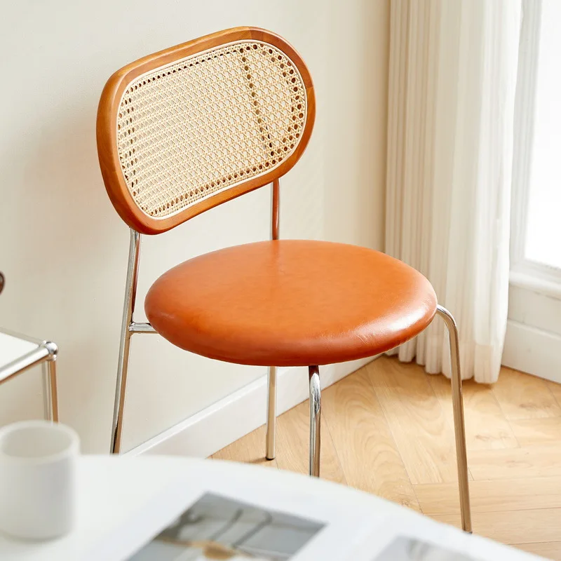 Muebles Sillas de Comedor Vintage respaldos familiares Sillas Para Comedor francés nórdico стул tienda de té de la leche Muebles Silla de mimbre