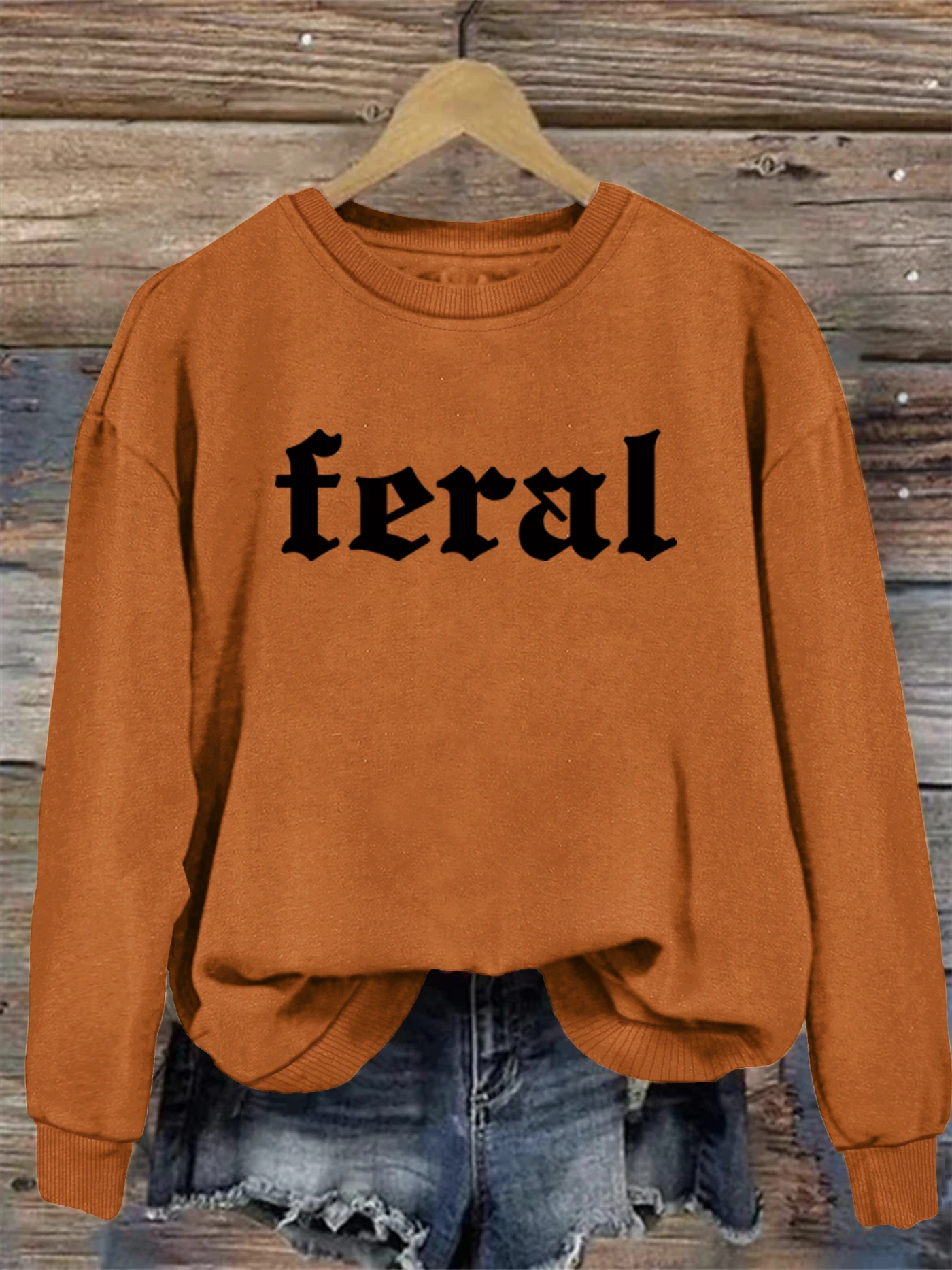 

Letters print sweatshirt, crew neck casual sweatshirt for winter & fall, women's clothing