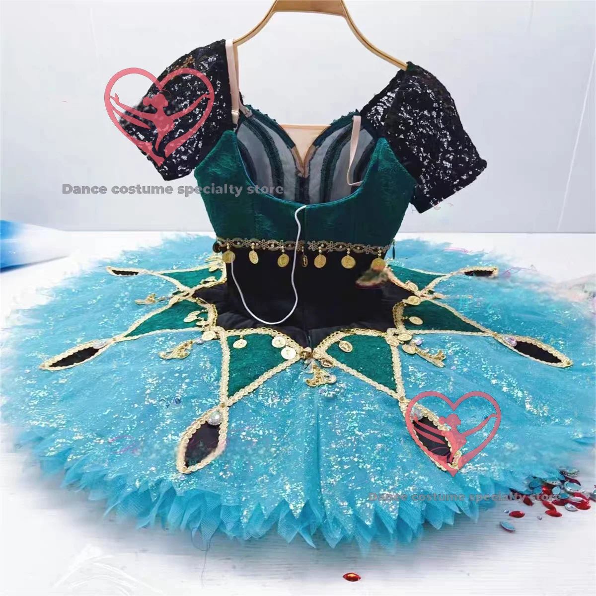 Turquoise  Emerald Stage Ballet Performance Tutu