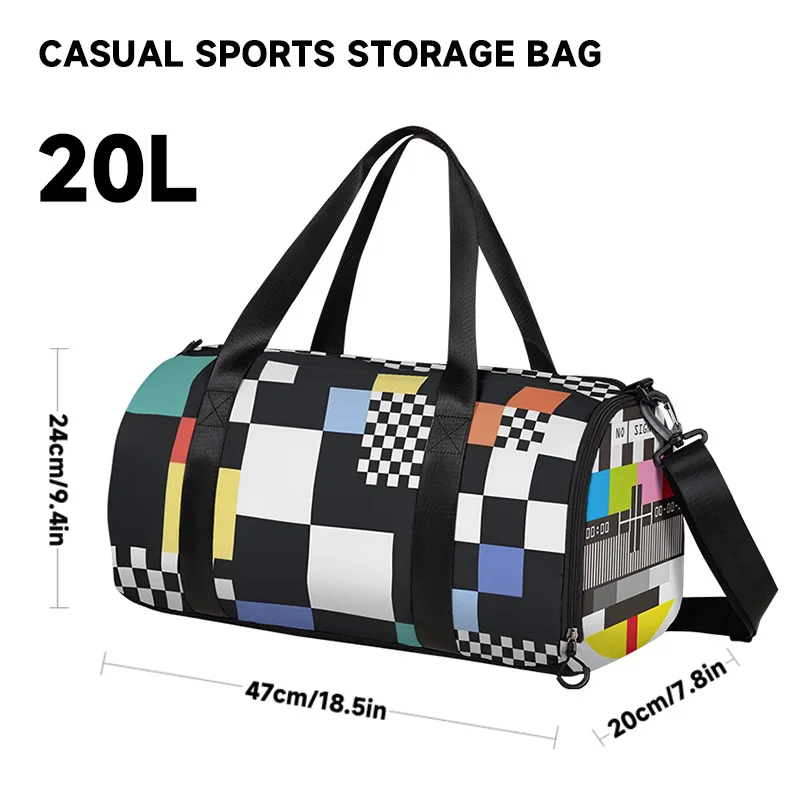 

Simple TV Snowflake Print Travel Training Swimming Dry Wet Separation Independent Shoe Bin Lightweight Exercise Fitness Bag