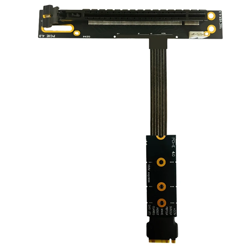 Super Sale 25cm PCIE 4.0 X4 Riser Cable M.2 for NVMe Key M to PCI E X16 Extension Cable Gen 4 SATA Power Cable 64G/Bps GPU Exten
