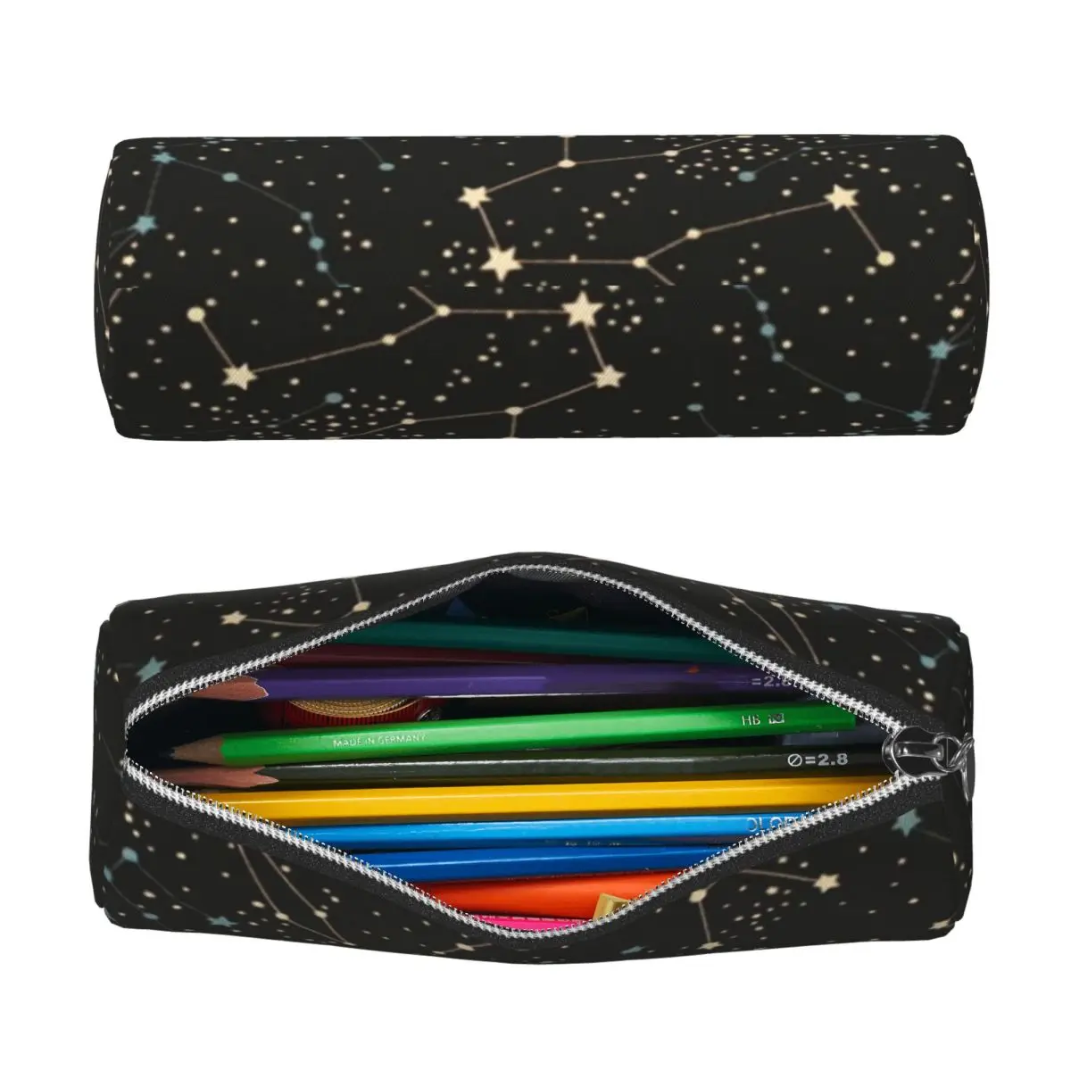 Constellation Star Clusters Galaxies Print Halloween Pencil Case for Boys Girls Gifts Cylinder Pen Box Pencil Bag Pencil Pouch