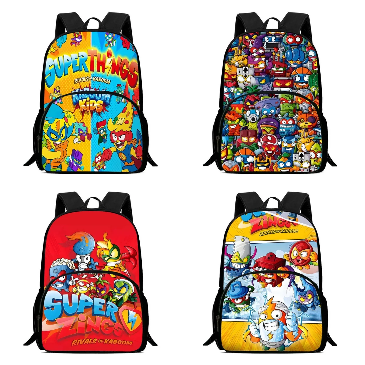 Mochila informal Super Zings para niños, adolescentes, niños, niñas, estudiantes, Mochila escolar Super Things, gran capacidad, diseño sencillo, Mochila de regalo
