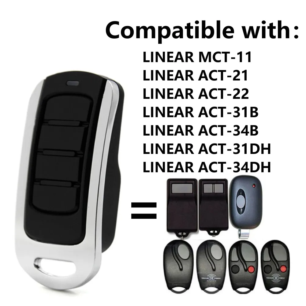 4 in 1 For LINEAR MCT-11 ACT-21 ACT-22 ACT-31B ACT-34B ACT-31DH ACT-34DH Gate Remote Control Garage Door Opener 433.92MHz