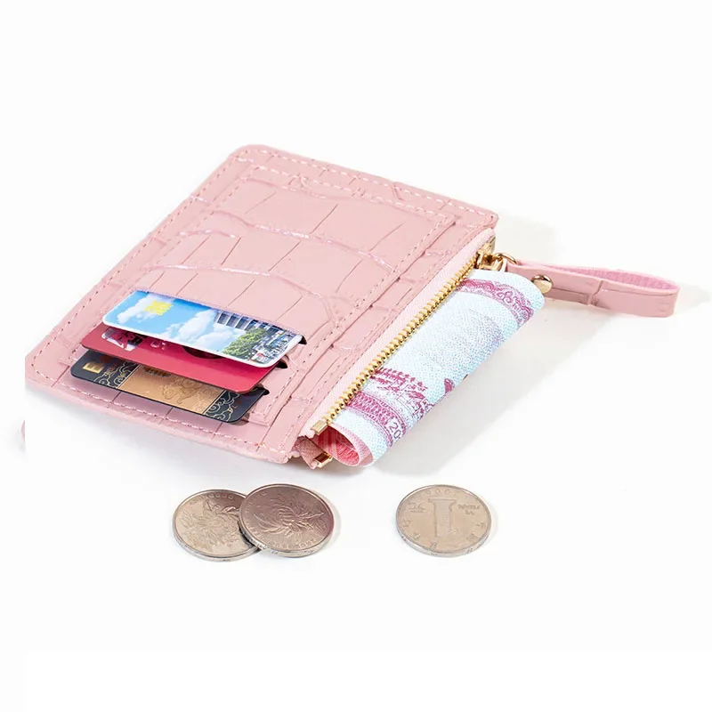 Pu Leather Mini Coin Purse for Women Stone Pattern  Girl Cute Zipper ID Bus Card Wallet Women Lady Money Wallet Key Case Bags