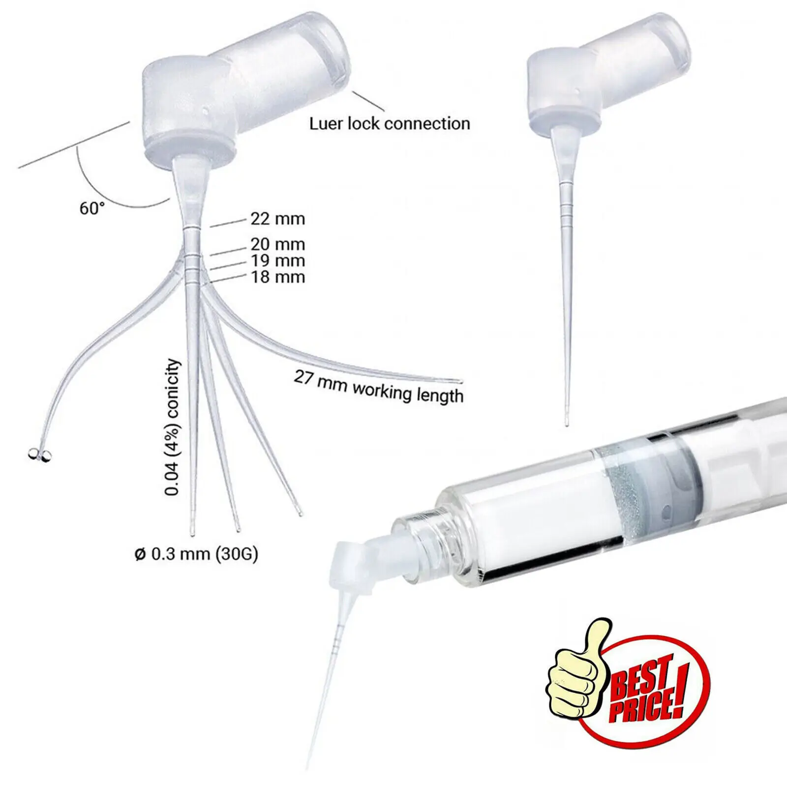 Irrigador de conducto radicular Dental, puntas flexibles, estilo PD Irriflex, 27GA/30GA