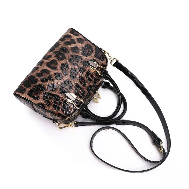 Women\'s handbag 2023 New Leopard print cowhide Leather Luxury Handbag High Quality Genuine leather Handbag women\'s leather bag