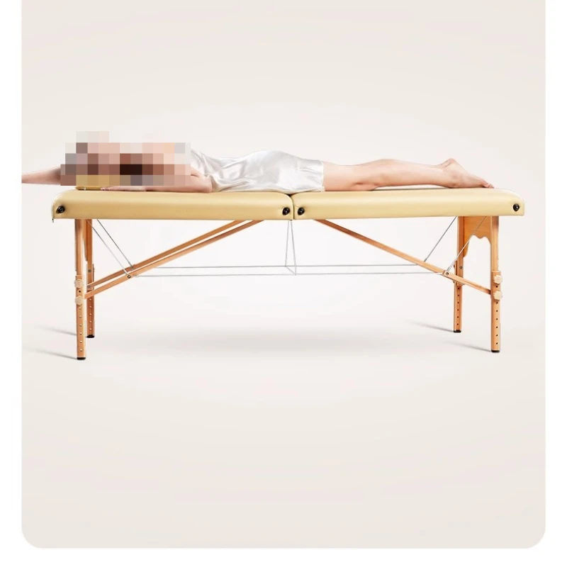 

Beauty Portable Massage Tables Folding Tattoo Health Care Beech Wood Massage Tables Gua Sha PU Leather Furniture Meja Pija MH