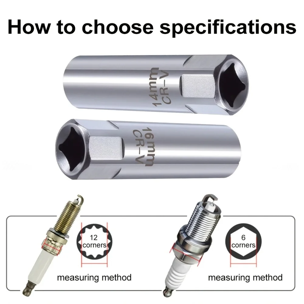 Zündkerze Steckschlüssel Schlüssel Adapter 14mm 16mm Installieren Ersetzen Reparatur Kit Drehmoment Magnetische Entfernen Entfernung Auto reparatur Werkzeug – Detail 9