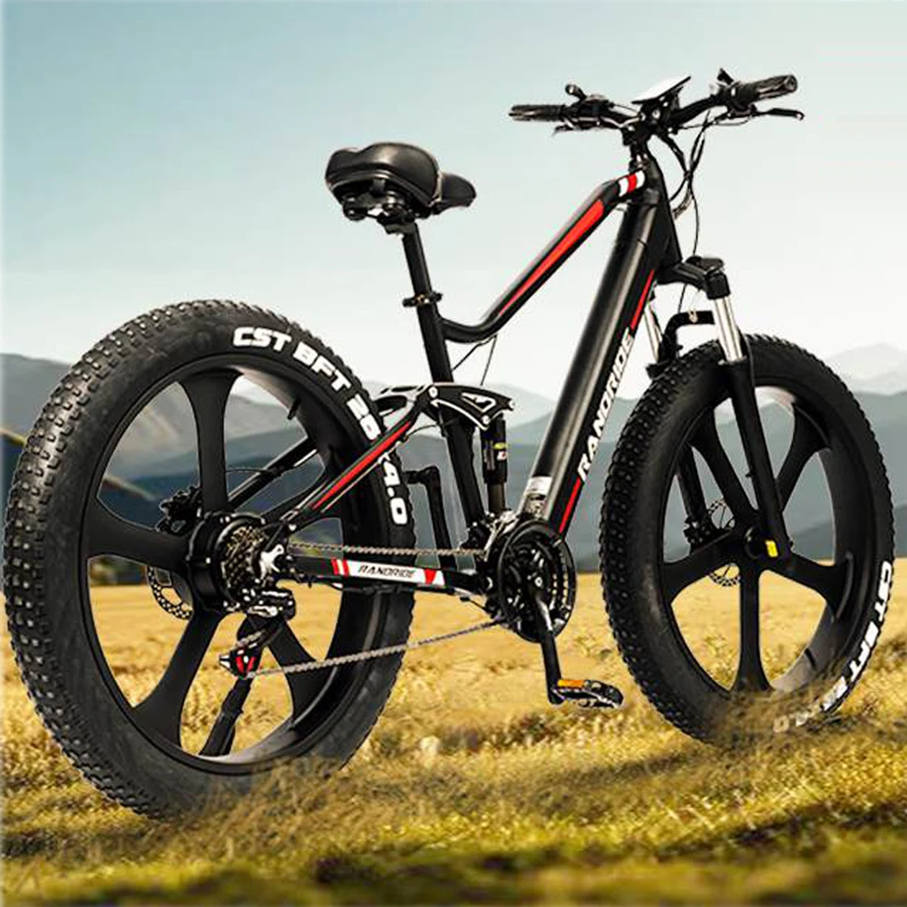 RANDRIDE YX90M Elektrofahrrad 1000W Motor 26*4,0 Zoll CST Fat Tire 48V 13,6AH Lithium-Batterie Hydraulische Bremse E-Bike