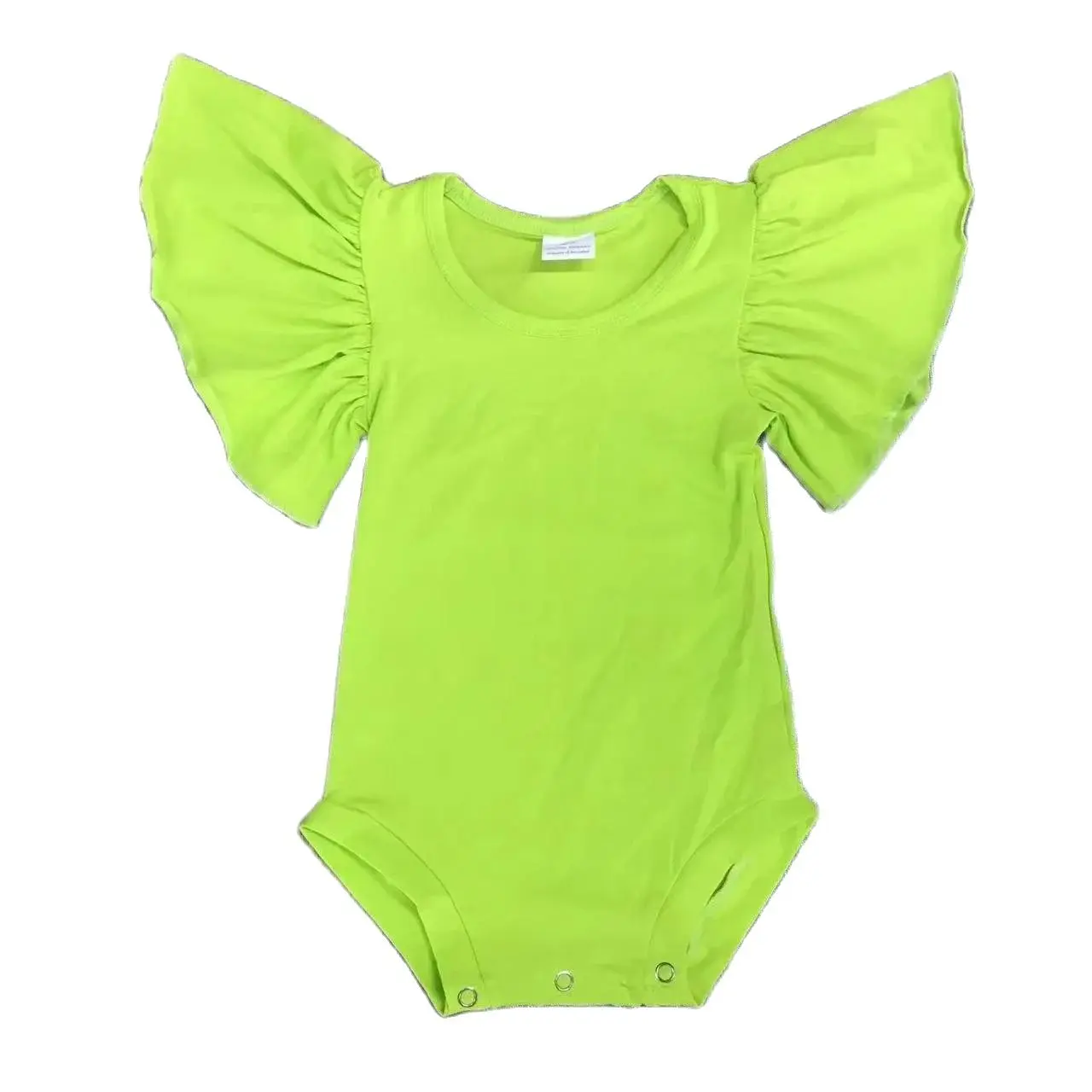 Childrens  round neck  girls baby newborn clothes romper triangle climbing jumpsuit 0-2 years butterfly sleeve trumpet sleeve