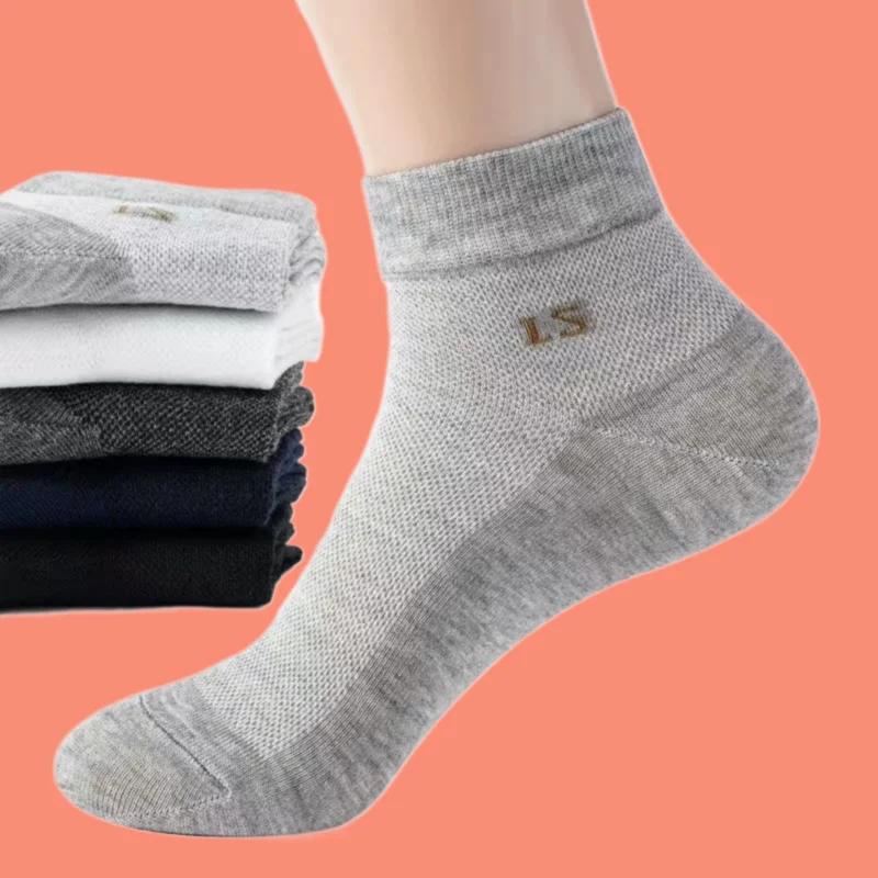 Chaussettes fines respirantes à tube moyen pour hommes, chaussettes courtes dépistolet antes, évacuation de l'humidité, été, 5/10 paires