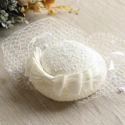 Bridal Chic Headdress Feather Accessories Veil Fascinator Hat kentucky Headwear for Cocktail Wedding Party Church Headpiece