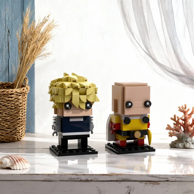 

258 деталей MOC Сайтама Генос One Punch Man Brickheadz: Конструктор, развивающая модель, идея для подарка на Рождество, игрушка-конструктор