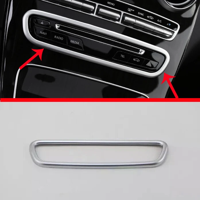 

For Benz GLC Class X205 2015-2017 ABS Pearl Chrome Inside Interior center control Cover Trim Car Accessories Stickers W4