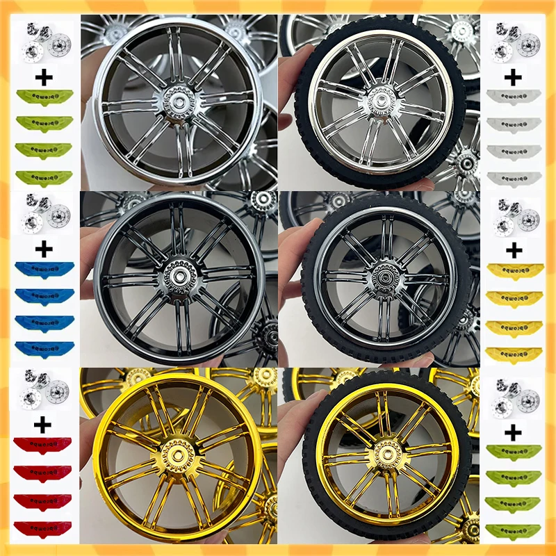 CADA 1:8 Wheel Hub Building Blocks Accessories Black Golden Silver Plating Hub Compatible MOC Huayra Car 42083 42115 42056 Gifts