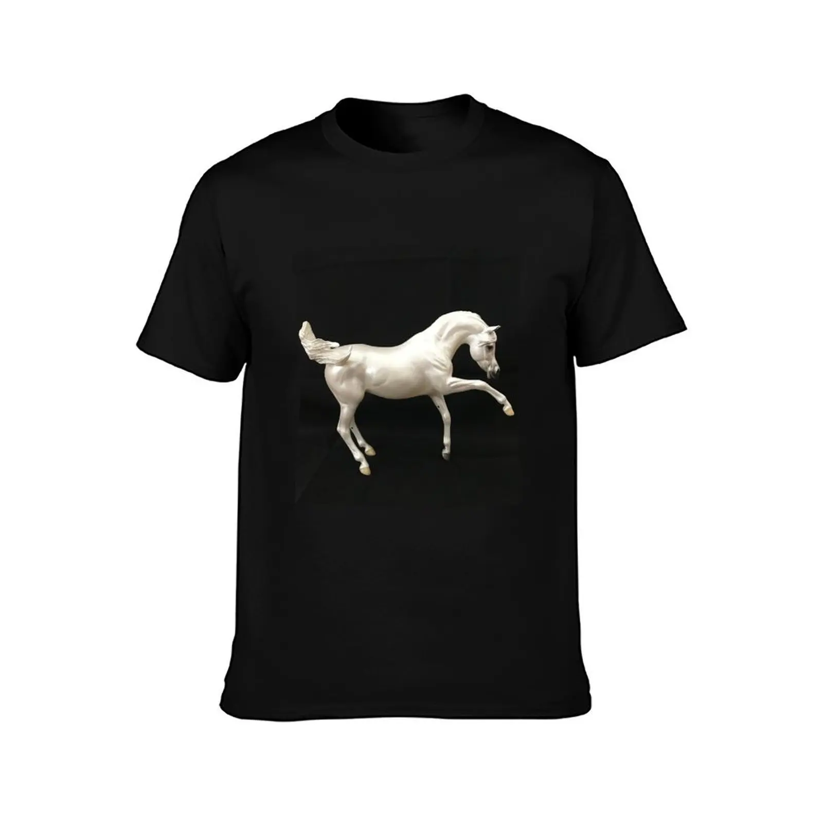 Breyer White Arabian Stallion/Thunder: Broncos Team Mascot (Traditional 1:9 model) T-Shirt Odor Resistant Short Sleeve Top