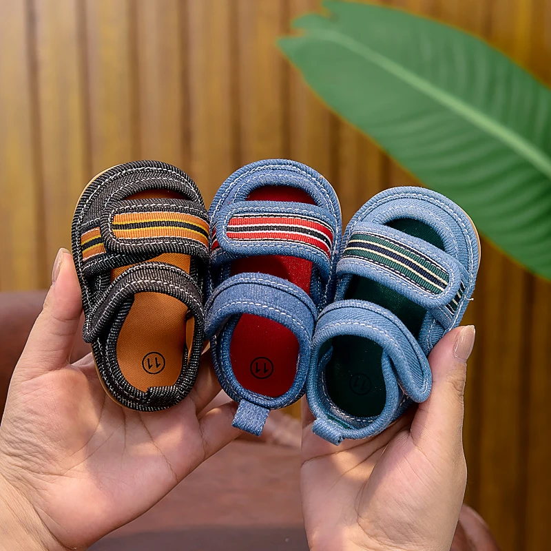 

Сандалии на мягкой подошве для мальчиков и девочек, 0-1 год, весна-лето, повседневные и модные, нескользящие детские прогулочные туфли, подходят как для дома, так и для улицы, с застежкой-липучкой для удобства надевания.