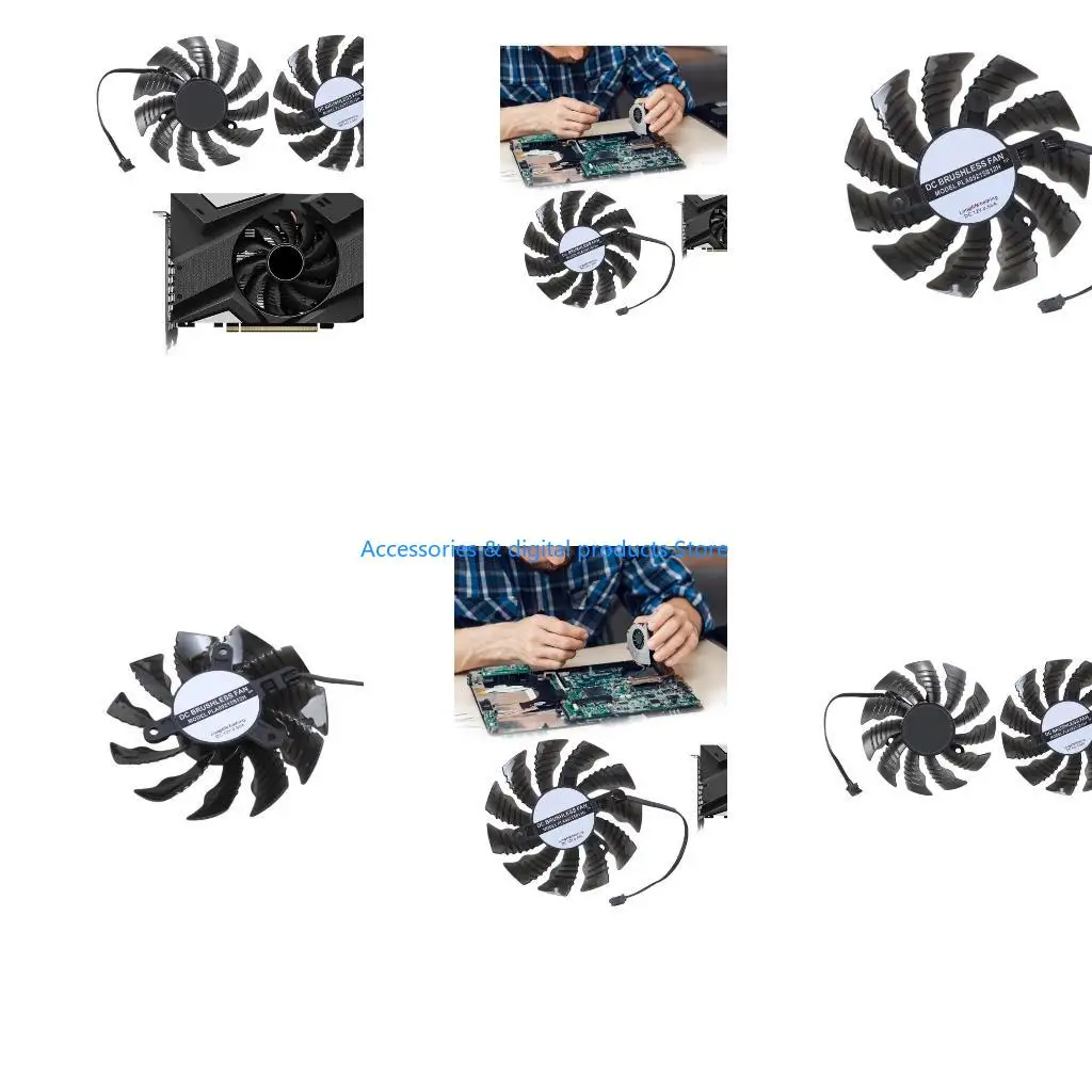 77JD 82mm 3Pin Video Card Cooling Fan For GTX1650 SUPER ITX MINI Graphics Card Coolers Fan Gaming Radiators Replacement