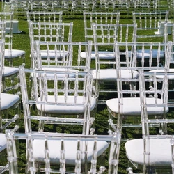 12pcs）Wedding transparent acrylic chair transparent stool hotel banquet hall outdoor party party bamboo chair meal