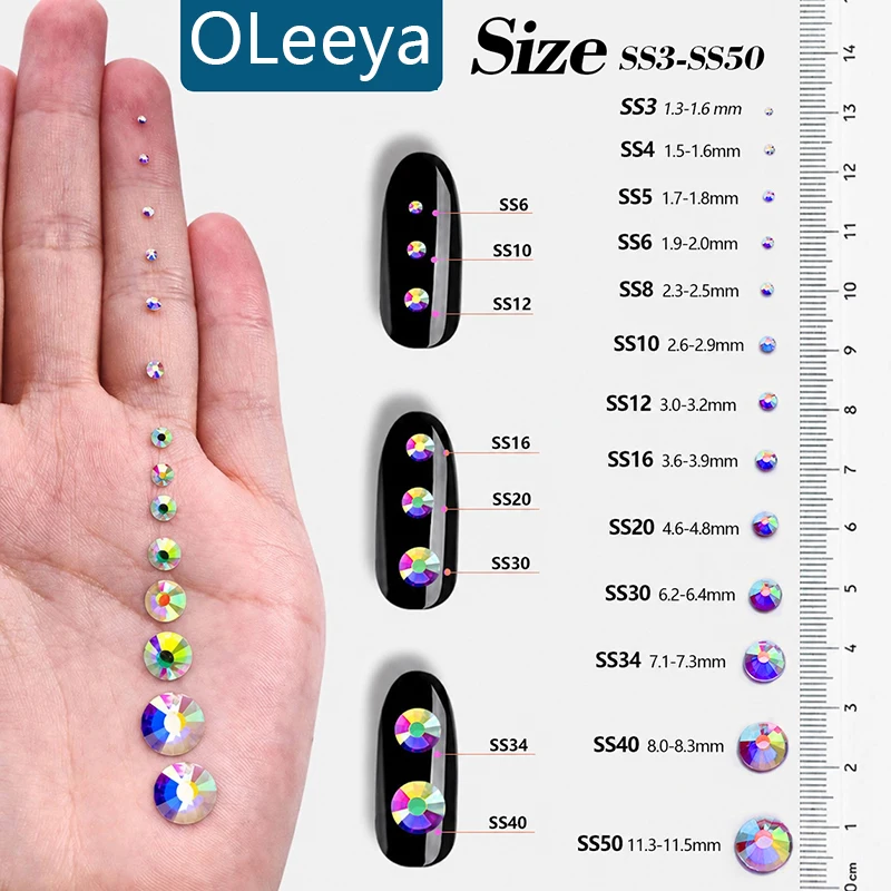 OLeeya SS6-SS30 Sunshine Hotfix Rhinestones Golden Glass Crystal Iron on Stones Flatback Strass for DIY Clothes Crafts Decor