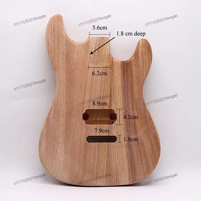 For ST Unfinished Electric Guitar Body, Okoume Wood Guitar Body, DIY Musical Instrument Part for Assembly & Playing