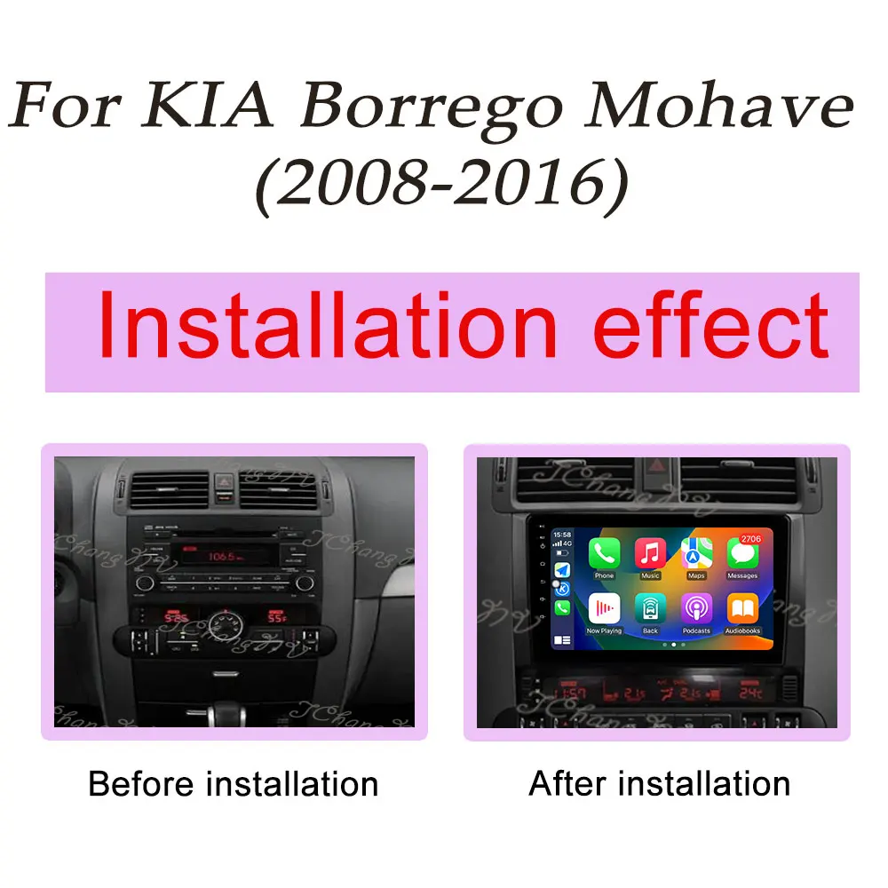 DSP Stereo for KlA Borrego Mohave 2008 - 2016 Carplay  DSP Stereo Split Screen Car Radio Multimedia Player GPS Navi QLED Screen