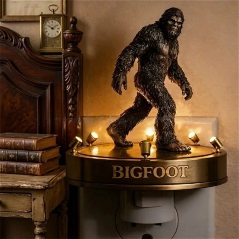 Creative Resin Bigfoot Night Light Nordic Style Atmosphere Lamp Ornament Home Office Desktop Decor