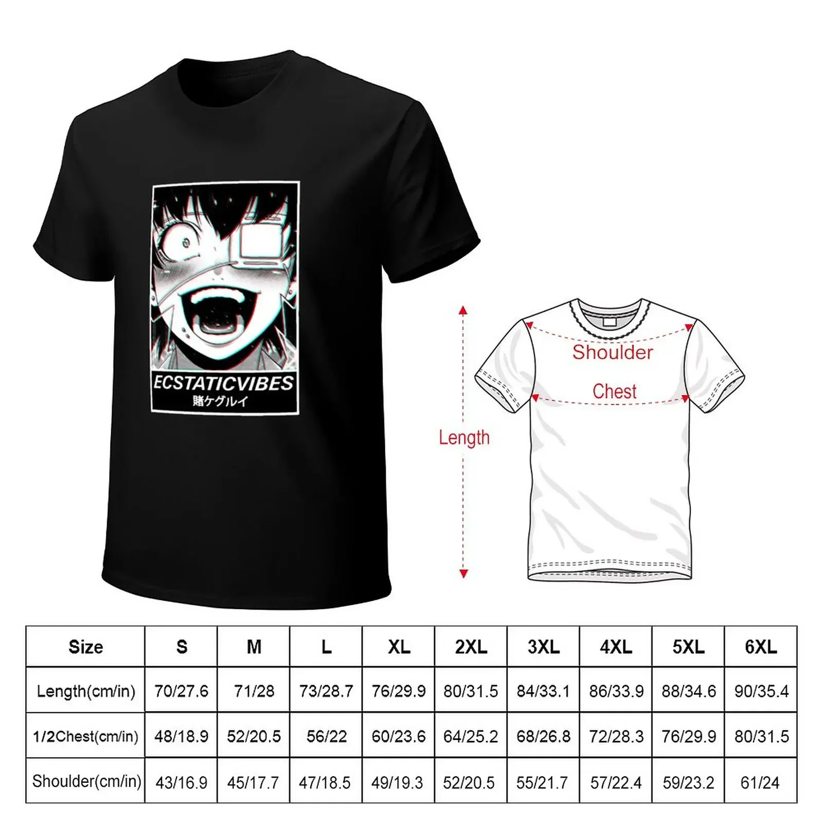 ECSTATIC VIBES - Kakegurui Modern Streetwear Aesthetic T-Shirt plus sizes summer clothes black t shirts for men