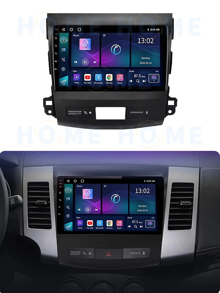 2024 New Style Android 10 Car Radio Multimedia For Mitsubishi Outlander Xl 2 2007-2012 For Citroen C-Crosser For Peugeot Carplay