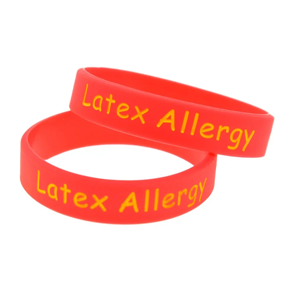 50 Pcs Alert Latex Allergy Silicone Rubber Wristband Kids Size Bangle Candy Color