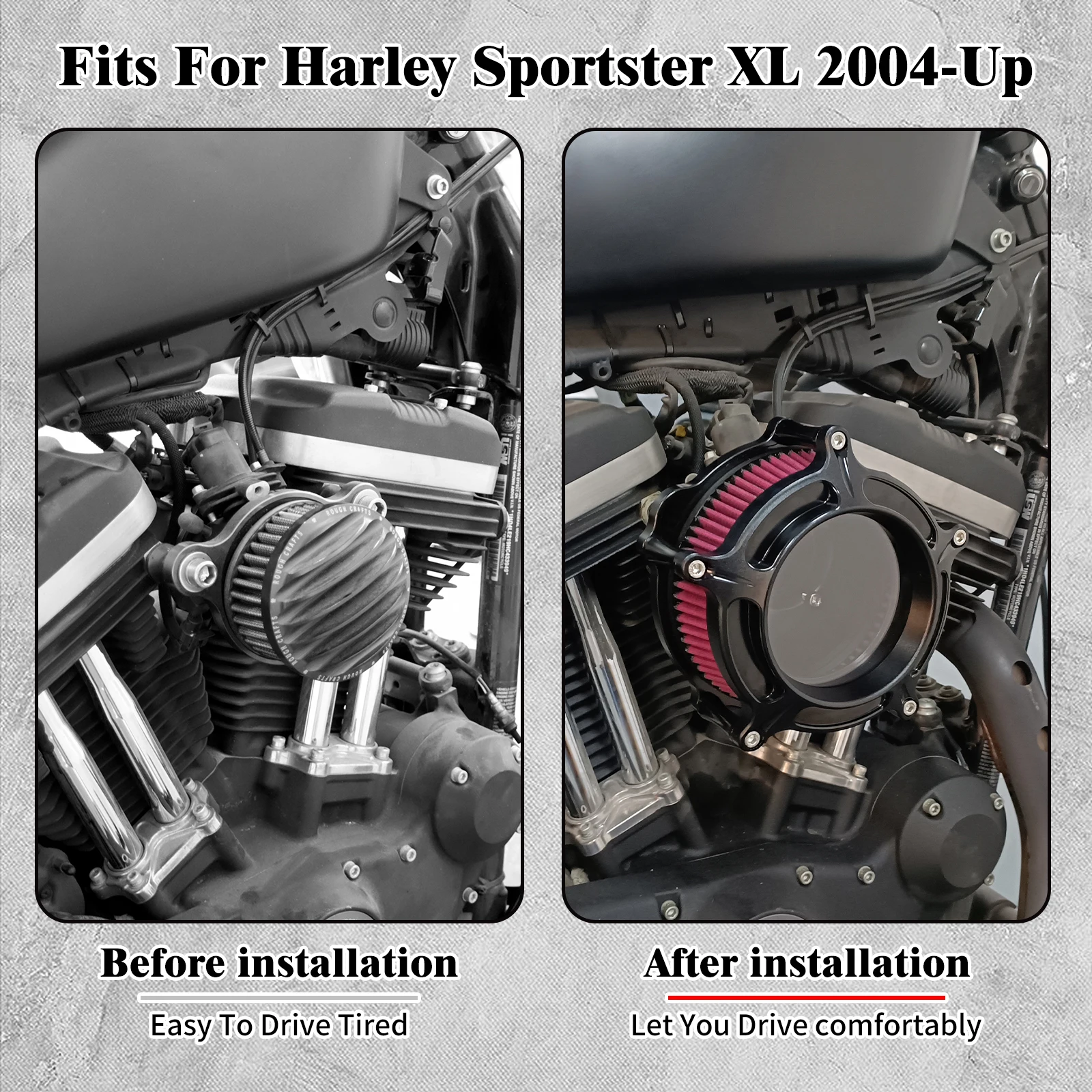 Air Intake Filter Motorcycle Cleaner Air Filter For Harley Touring Road Glide FLTR Dyna Fat Bob FXR Sportster XL883 Softail FXSB