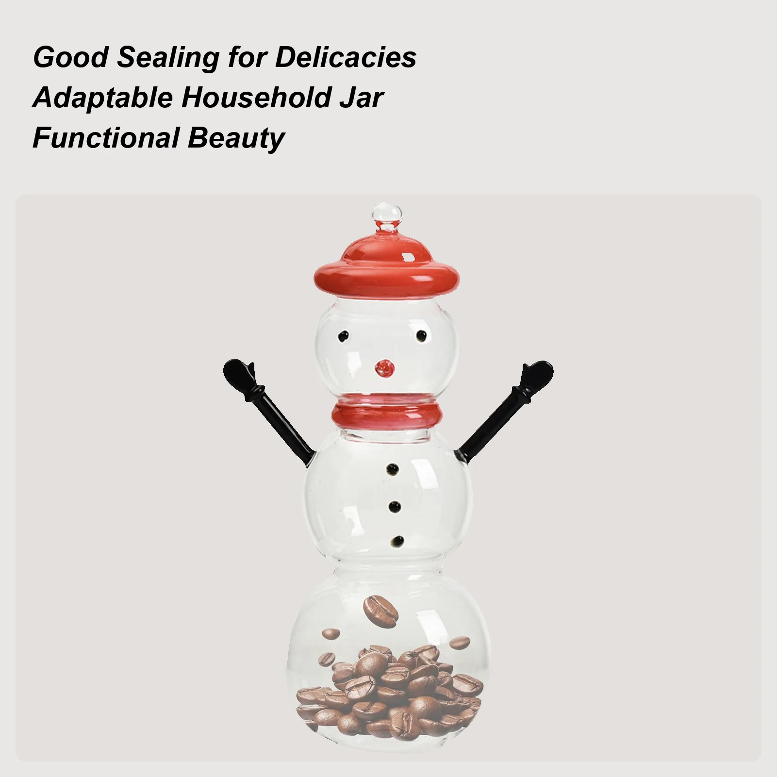 

Christmas Candy Jar Festive Glass Snowman-shaped Treat Container With Lid Treat Organizer Jar Christmas Table Centerpiece Decor