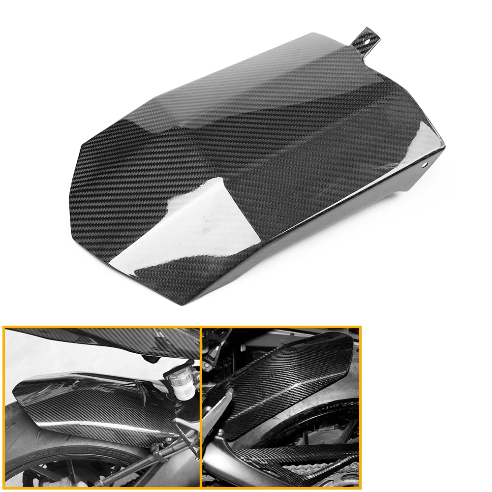 3K Carbon Fiber Motorcycle Rear Fender Splash Mud Guard Durable Motorbike Modification Accessories Fit 2014-202