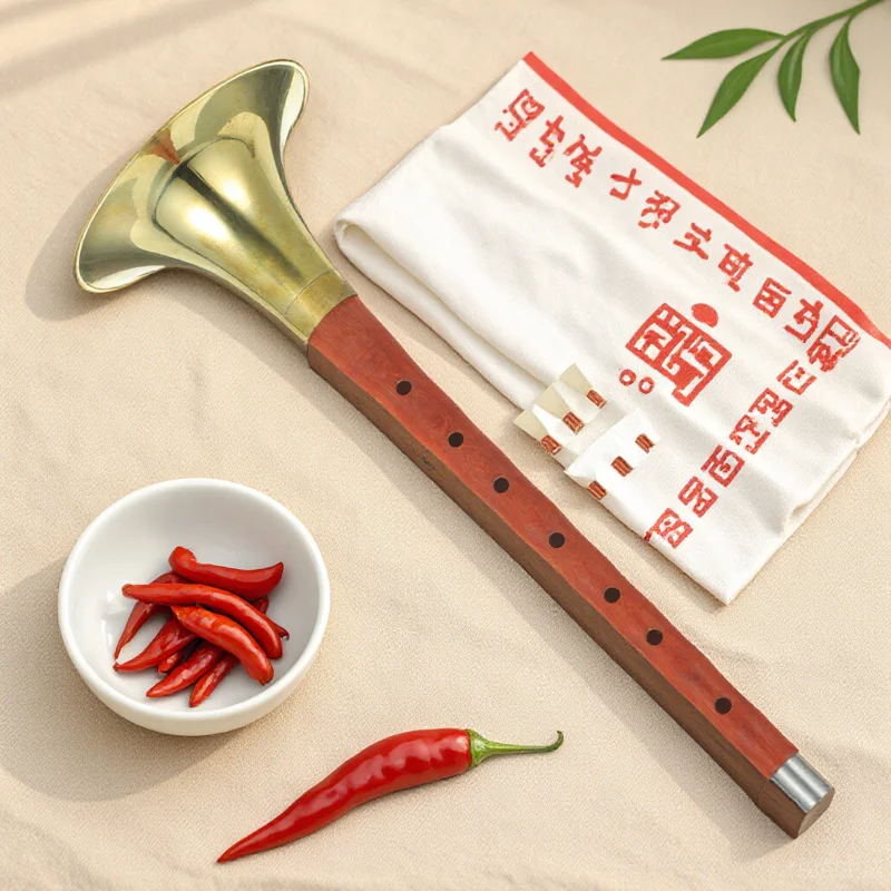 

1 Set Red Sandalwood Suona Professional D Key Wind Instrument For Beginners Lightweight Traditional Chinese Musical Instrument