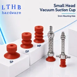 Pneumatic Suction Cup Small Head Sucker Red Silicone Rubber 5mm Mounting Hole for Injection Molding Machine Manipulator Parts