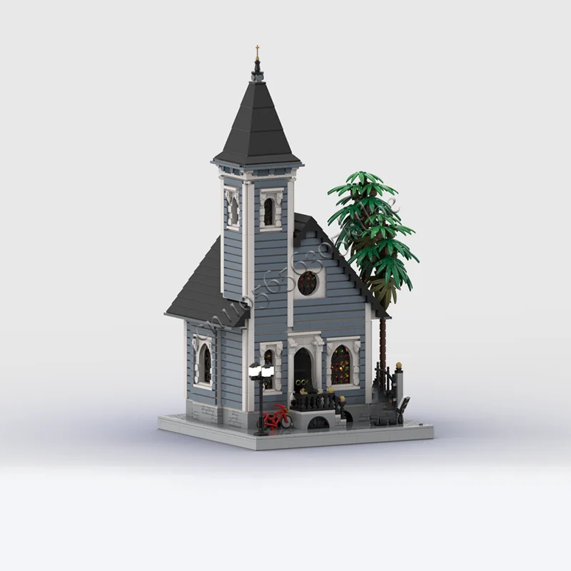 3586 Parts MOC Creative City Street View Modular Wooden Church Model Architecture Building Block Kids Assembly Bricks Toys Gifts