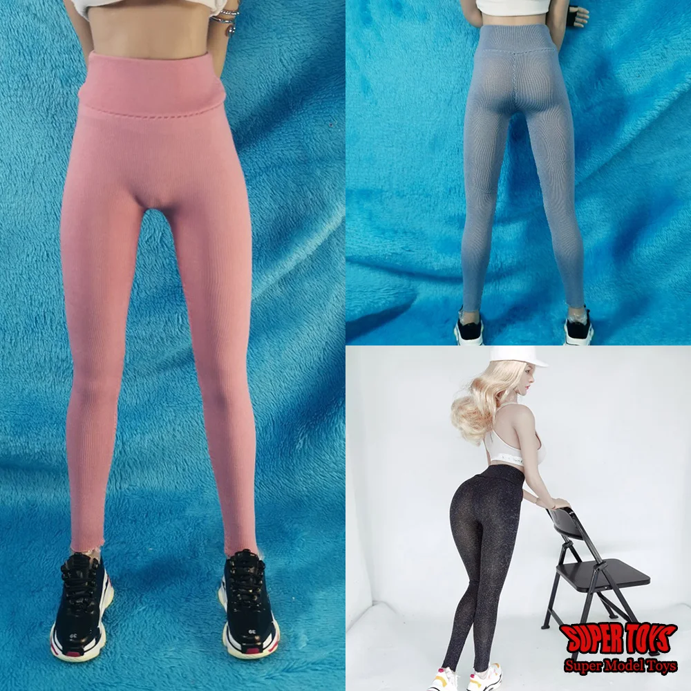 1/6 Scale Female High Waist Seamless Sport Yoga Pants Skinny Stretch Trousers Clothes Model Fit 12'' Soldier Action Figure Body