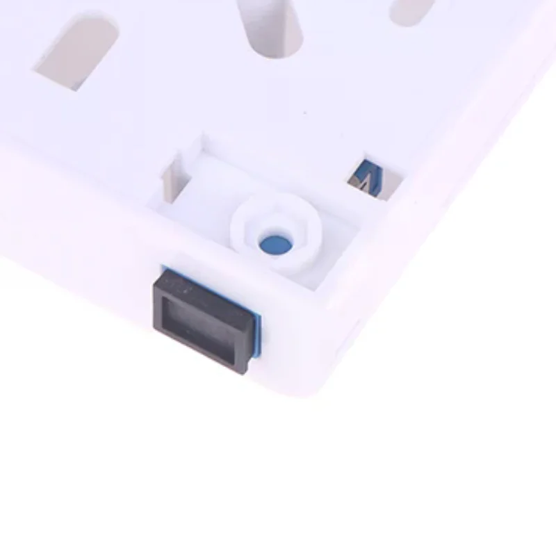 2-Port 86-Type Fiber Optic Terminal Box – ABS White Splice Junction Box with Adapters (Plastic Optical Distribution Box)