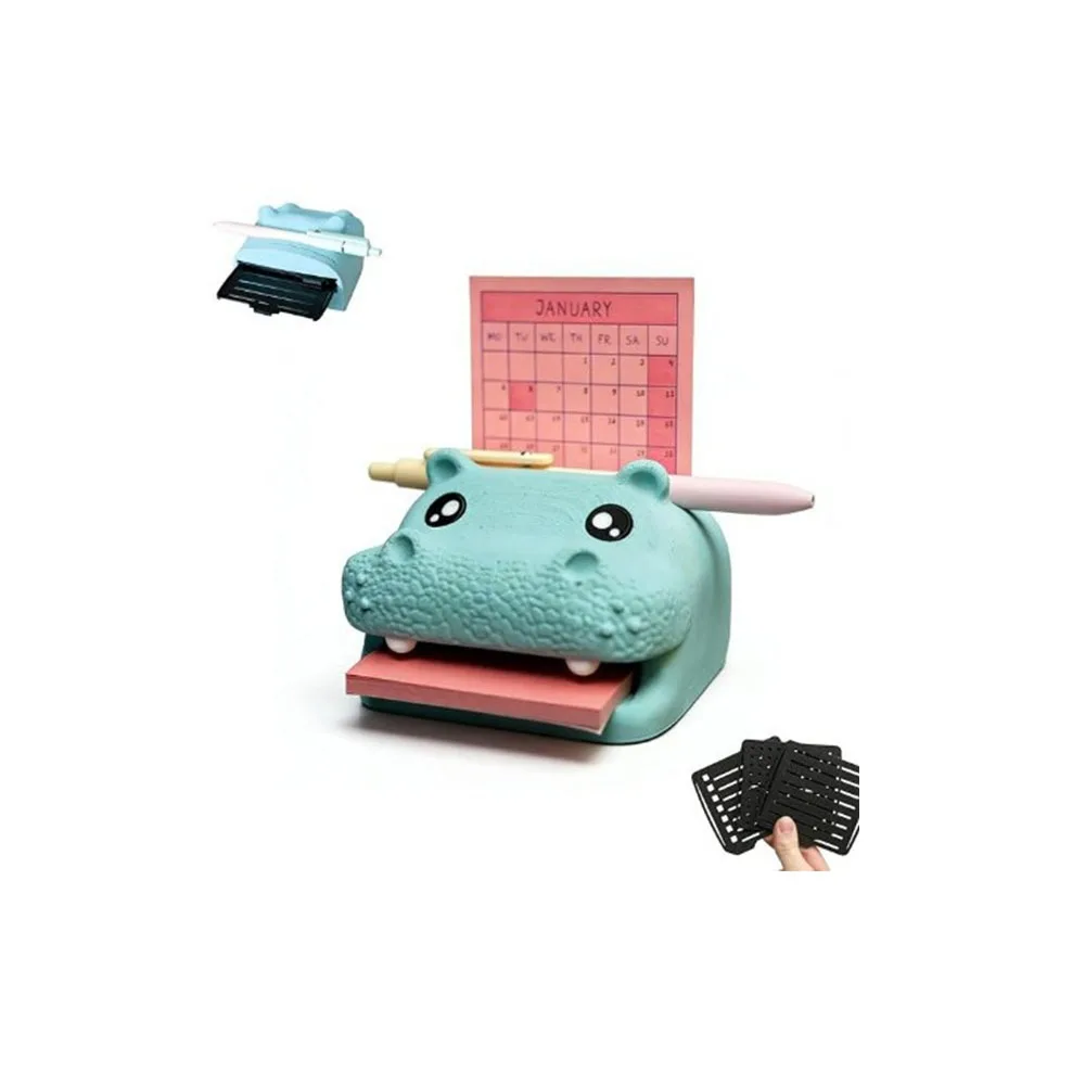 Hippo Shaped Hippo Desktop Organizer Cute Design Cartoon Style Desktop Storage Box Creative Design Portable Container