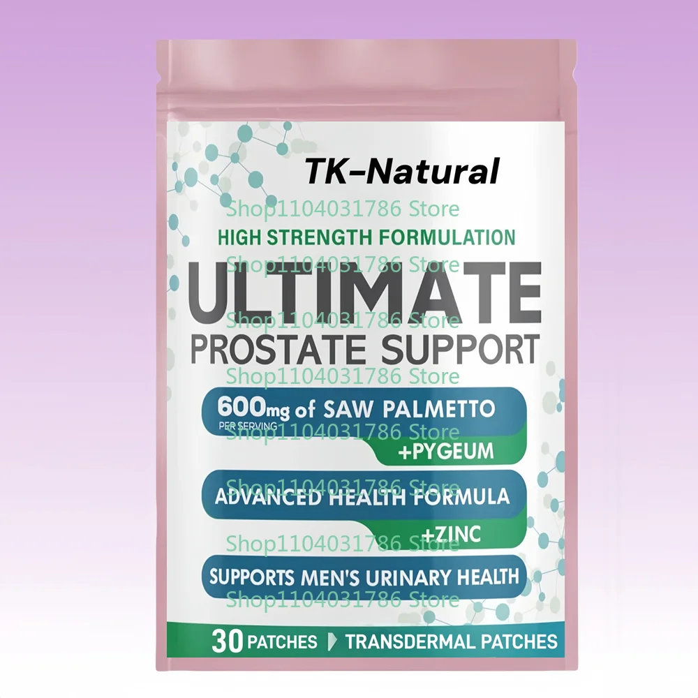 30 Patches Prostate Support Health Transdermal Patches for Men With Saw Palmetto, Pygeum ,Zinc - Relief from Enlarged Prostate