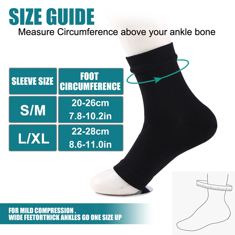 1Pair Ankle Brace Socks Compression Sleeve Support Foot Brace For Plantar Fasciitis Neuropathy,Sprains,Soothe Socks Arch Support