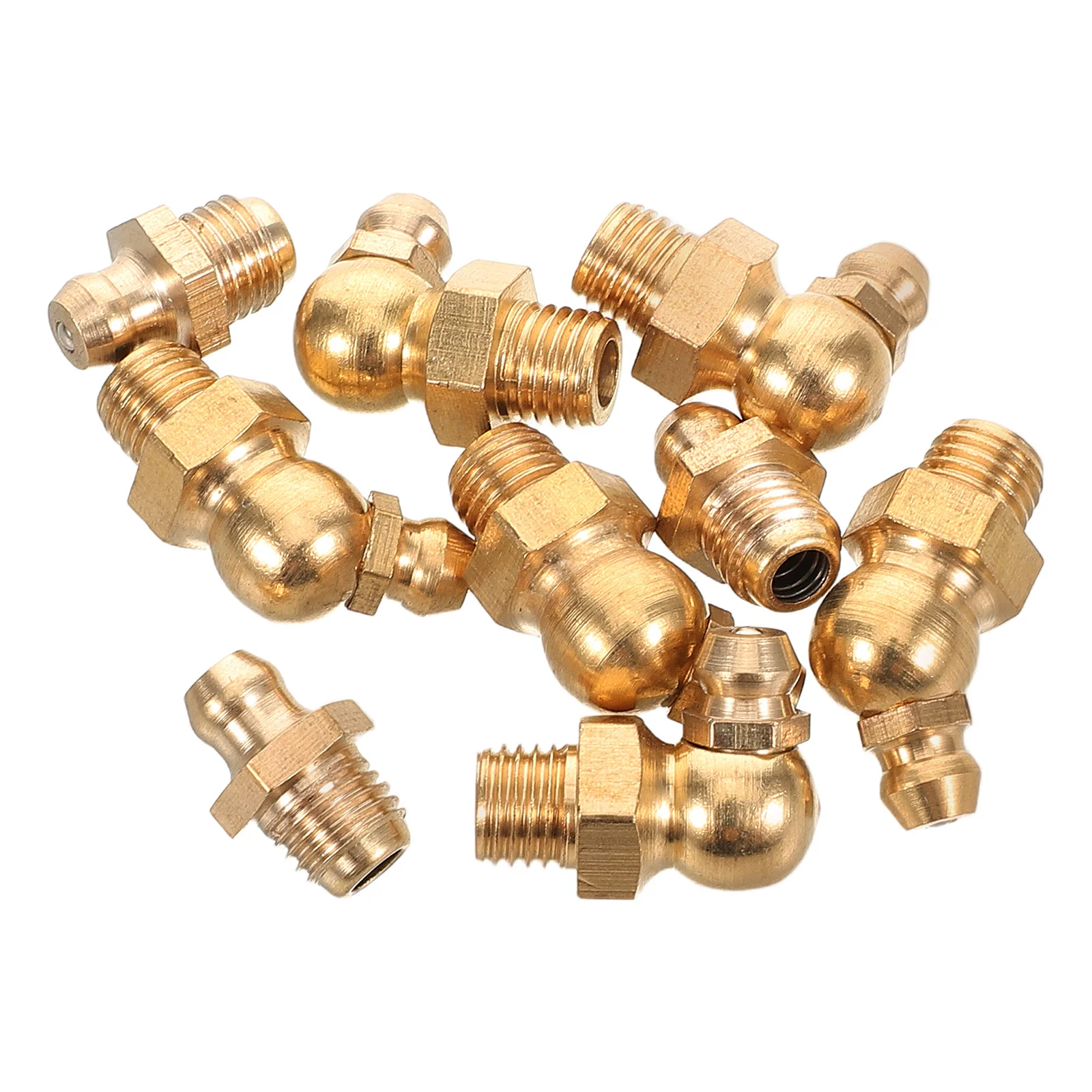 

9Pcs Copper Grease Fittings Assortment Set Universal Design Multi Standard Support Excavators Trailers Maintenance