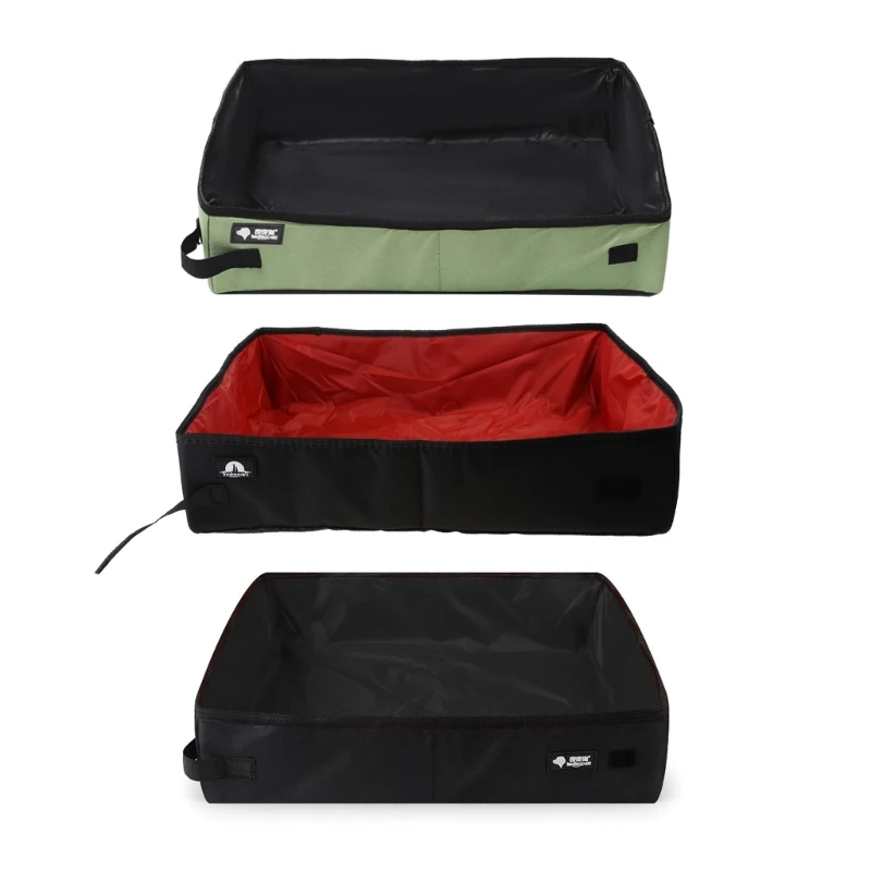 

Travel Litter Box for Cats Portable Sturdy Fabric Leak-Proof Waterproof Lining