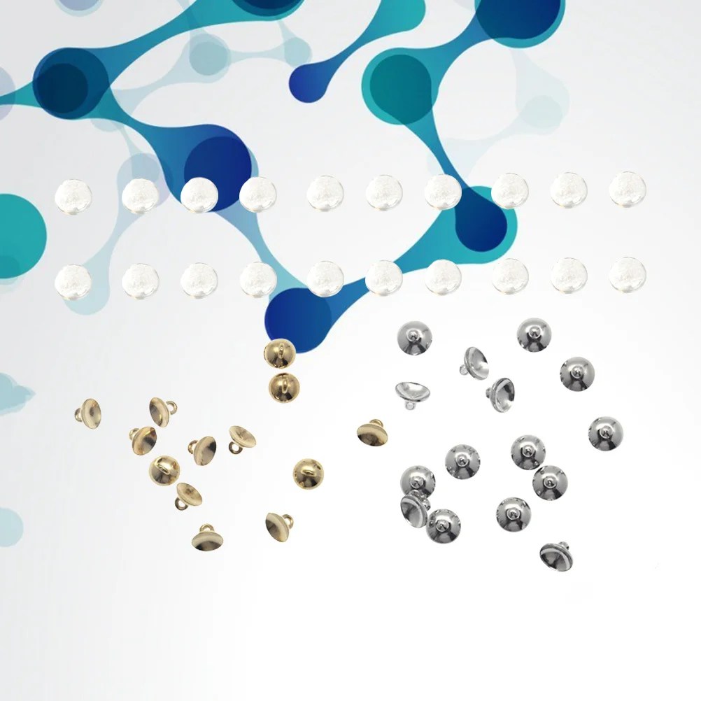 

100Pcs DIY Pendant Charms Glass Ball Creative Accessories for Necklace Bracelet 50 Balls 25 Golden 25 Silver Caps