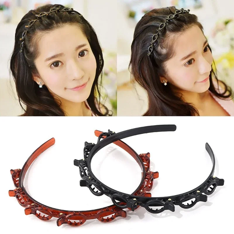 Fashionable Multi-layer Hollow Braided Women's Bangs Headband Hair Clip for Hairdressing and Styling Women Girls image 5