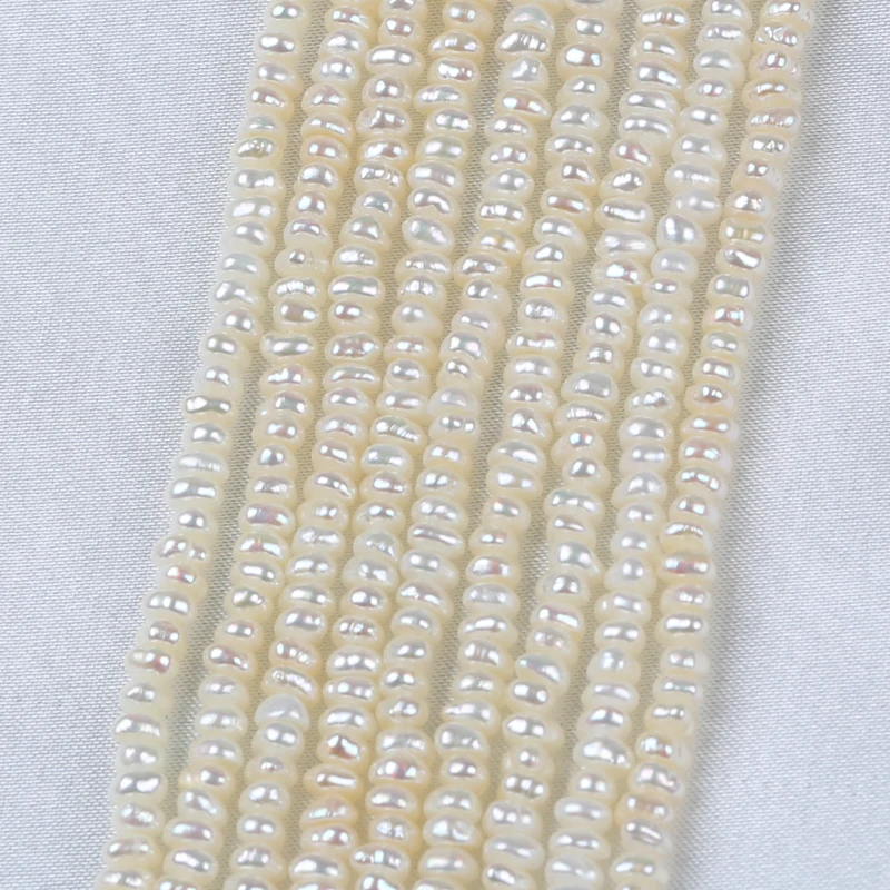 2024 China Manufactured Small Size 3-3.5mm White Natural Freshwater Button Beads Pearls