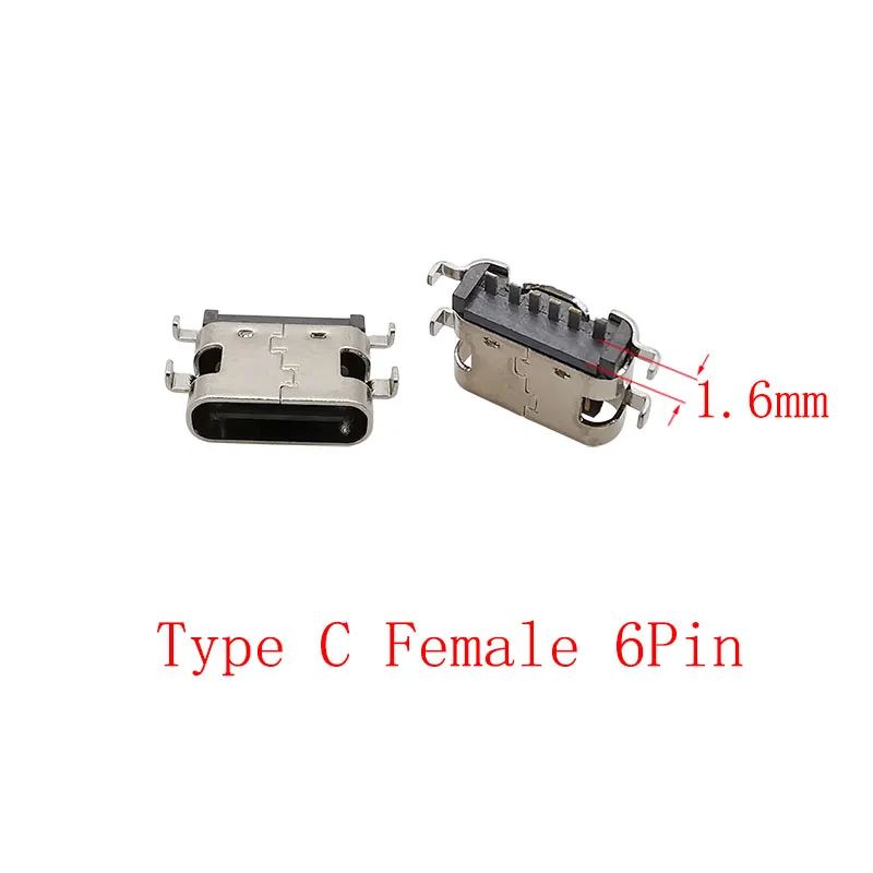 10Pcs USB Typ C Weibliche Jack Lade Port Stecker 2/6/16 Pin Stecker SMD PCB Löten DIY Reparatur USB Typ C Buchse Adapter – Detail 6